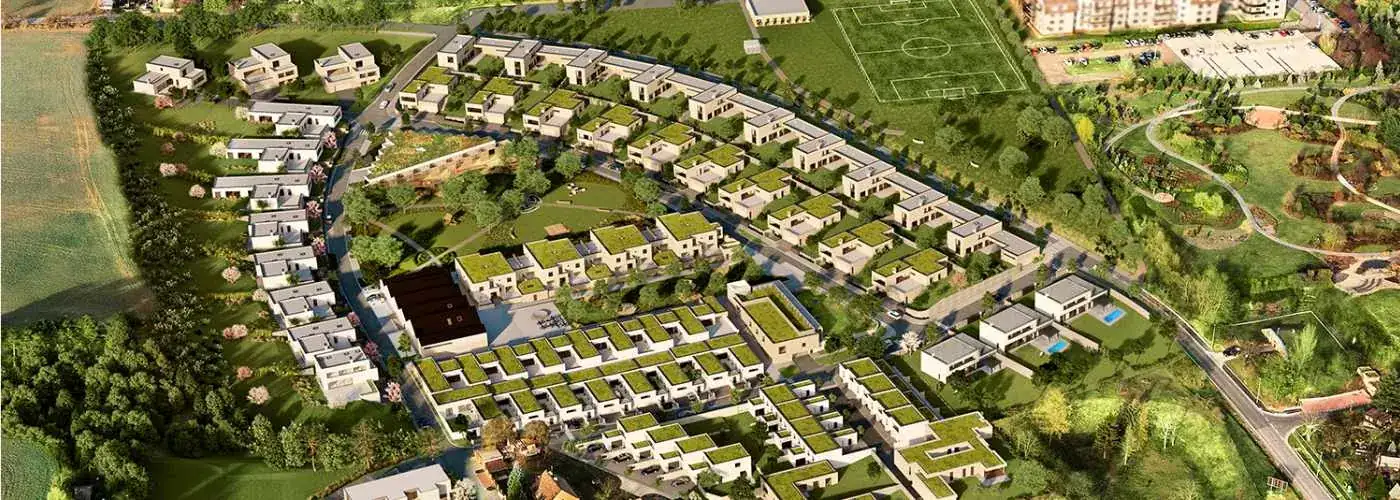 Situace vilové čtvrti Zátiší Lysolaje s vyznačením jednotlivých vil